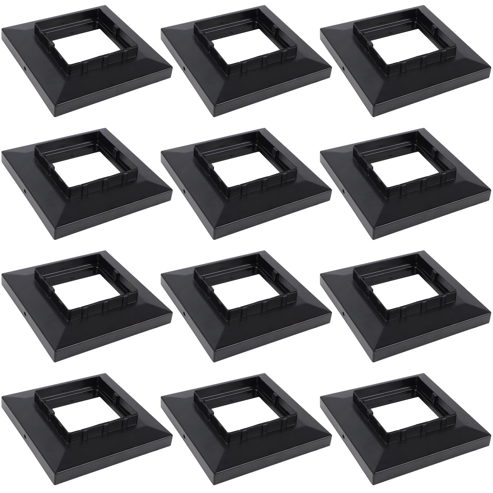 Black Mount Base for Solar Post Lights Fit for 4x4 5x5 or 6x6 Vinyl/Wooden Po...
