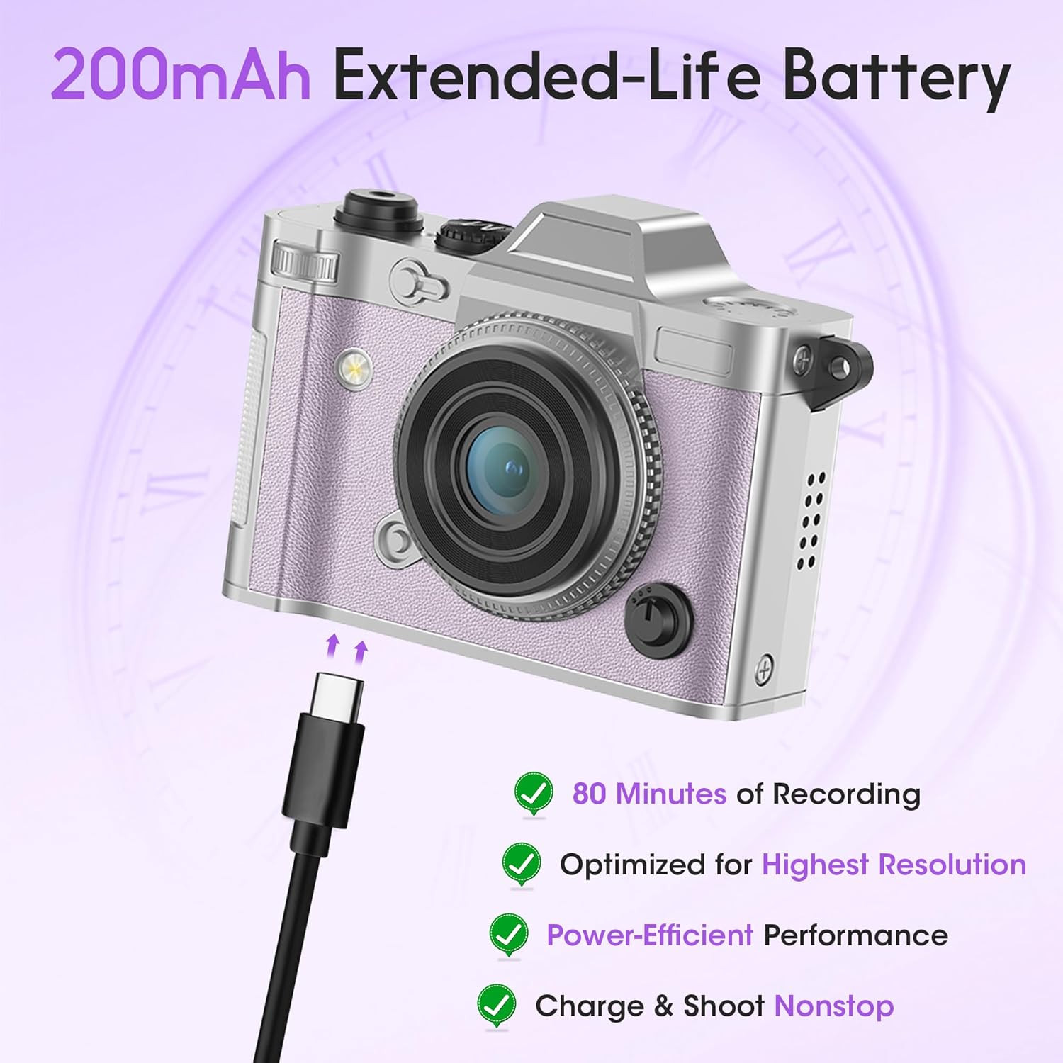 Portable Mini Digital Camera, Small Keychain Retro Camera for Kids Adults, Tiny