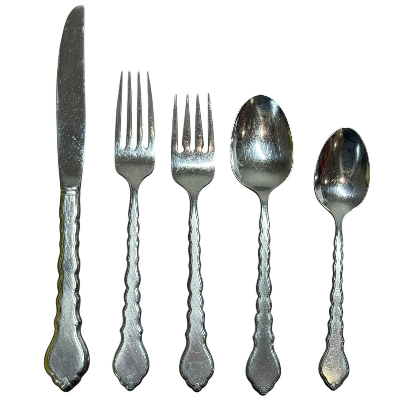 Oneida Community CELLO Burnished Stainless Flatware Replacement 5 Pc Setting