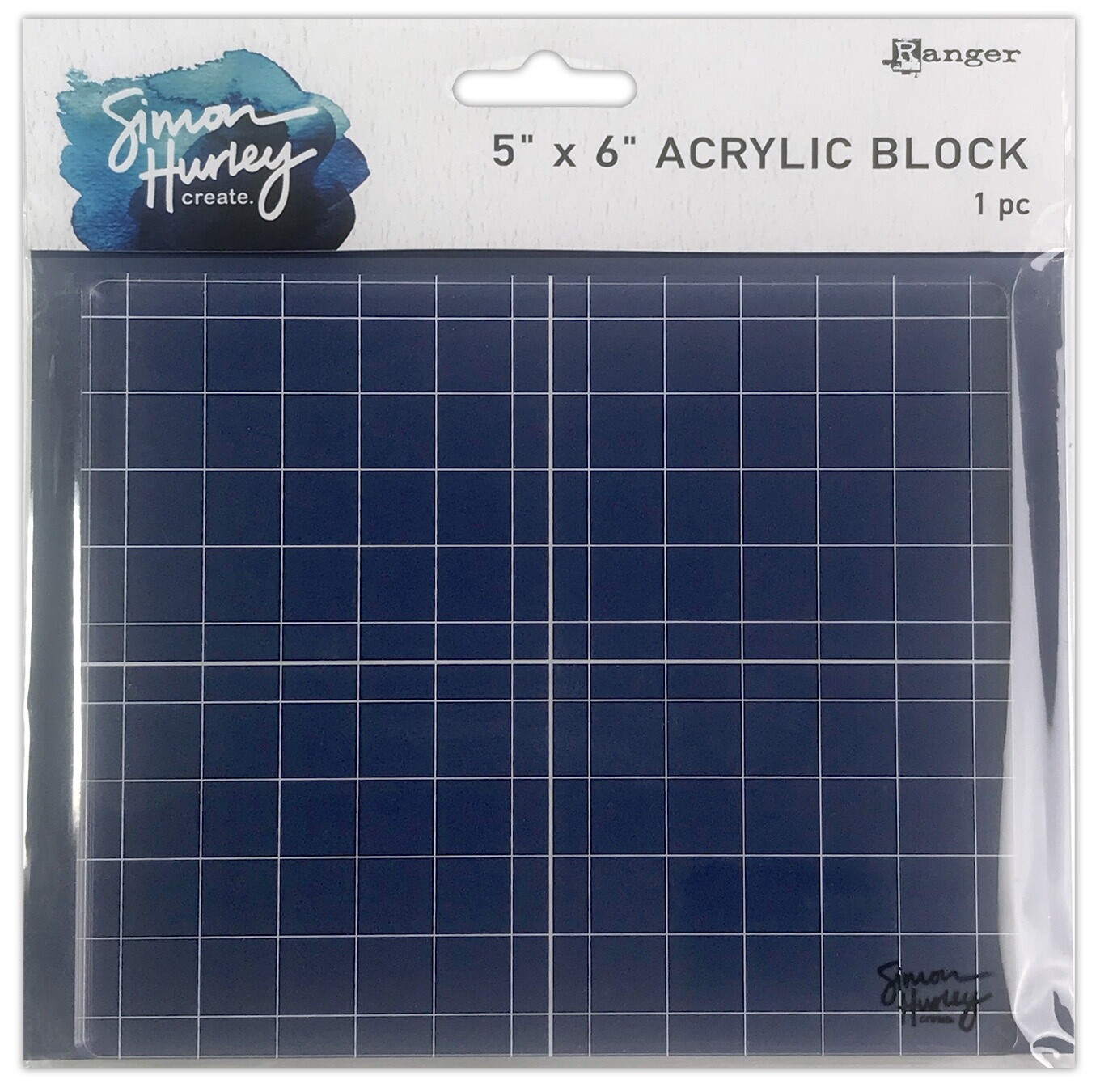 Simon Hurley create. Acrylic Stamping Block 5"X6" (Pack of 1)