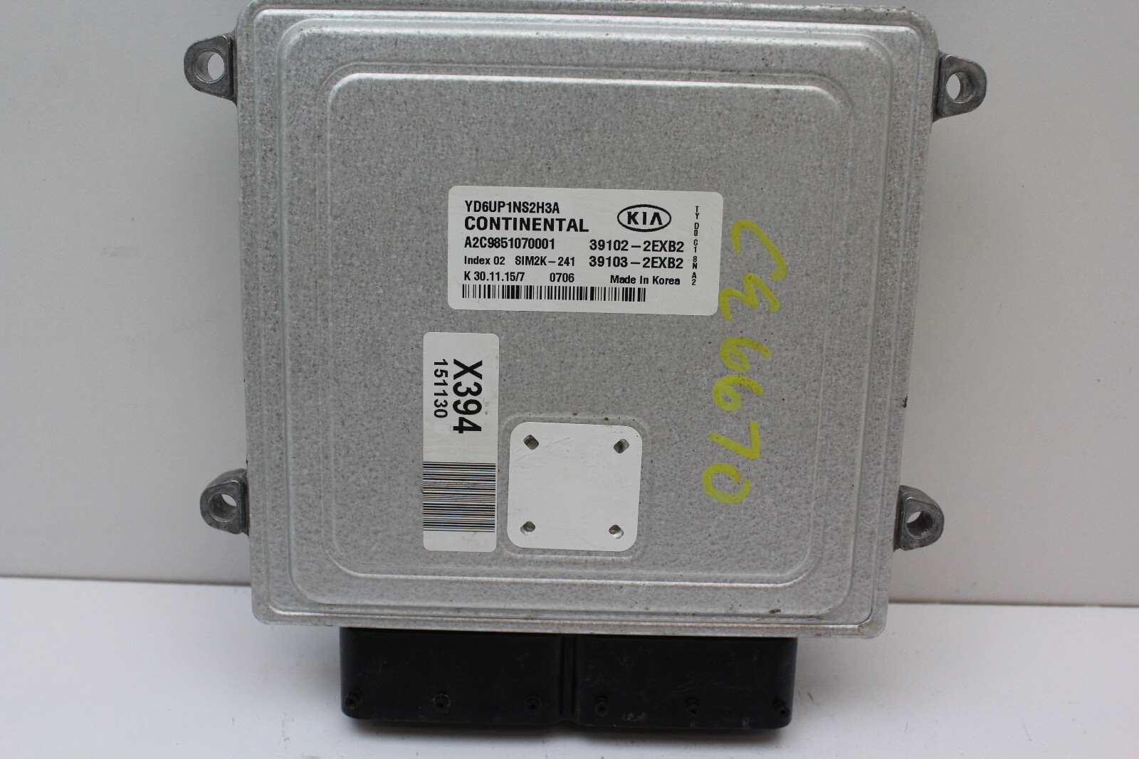 16 2016 Kia Forte 39103-2EXB2 Computer Brain Engine Control ECU ECM EBX Module
