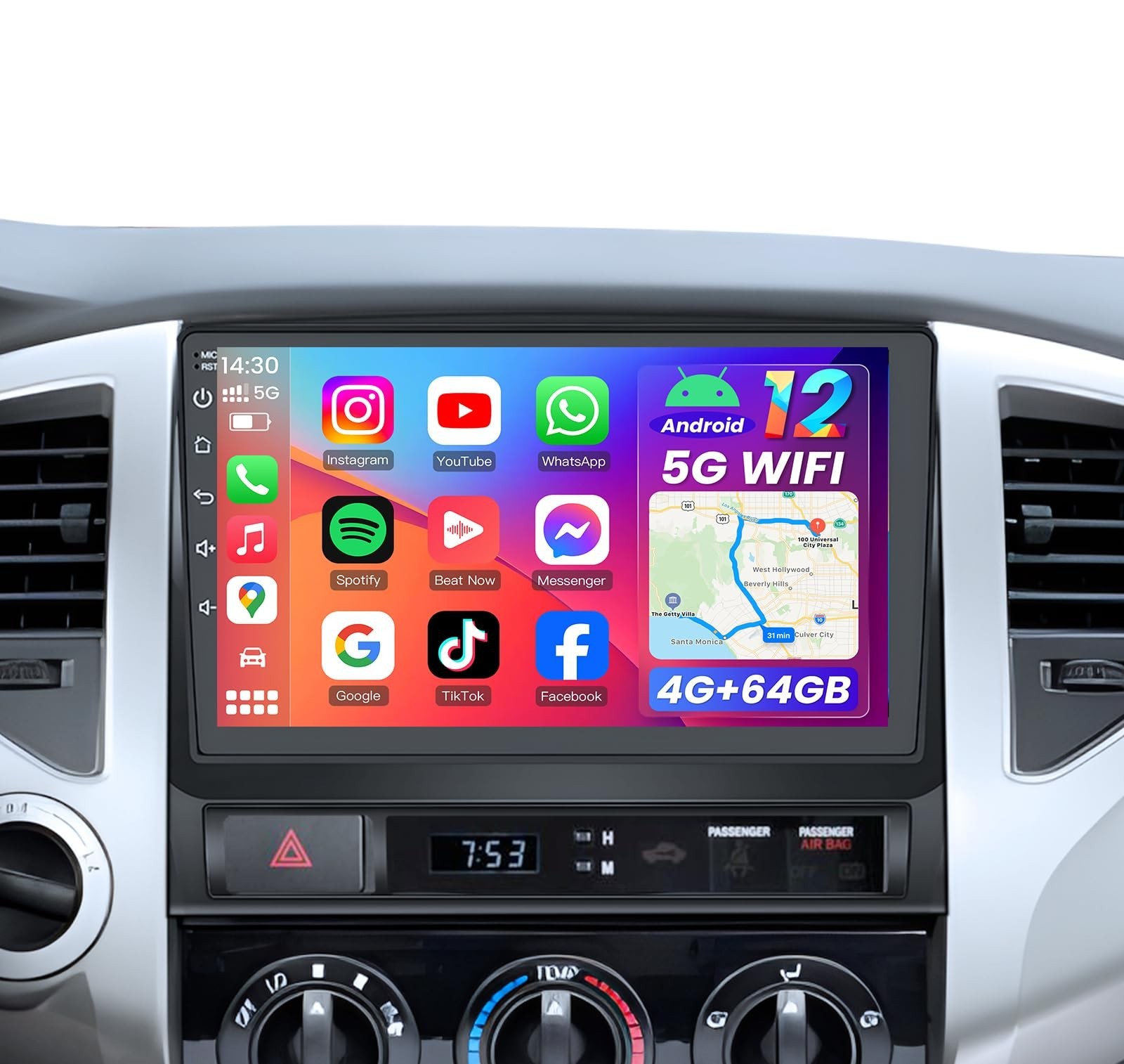 [4GB RAM + 64GB ROM] Car Radio for Toyota Tacoma 2005-2015, 9 Inch 1280 * 800...