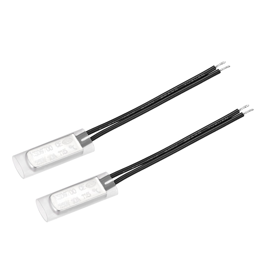 KSD9700 Thermostat, 115℃ N.C 10A Metal Bimetal Temperature Control Switch 2pcs