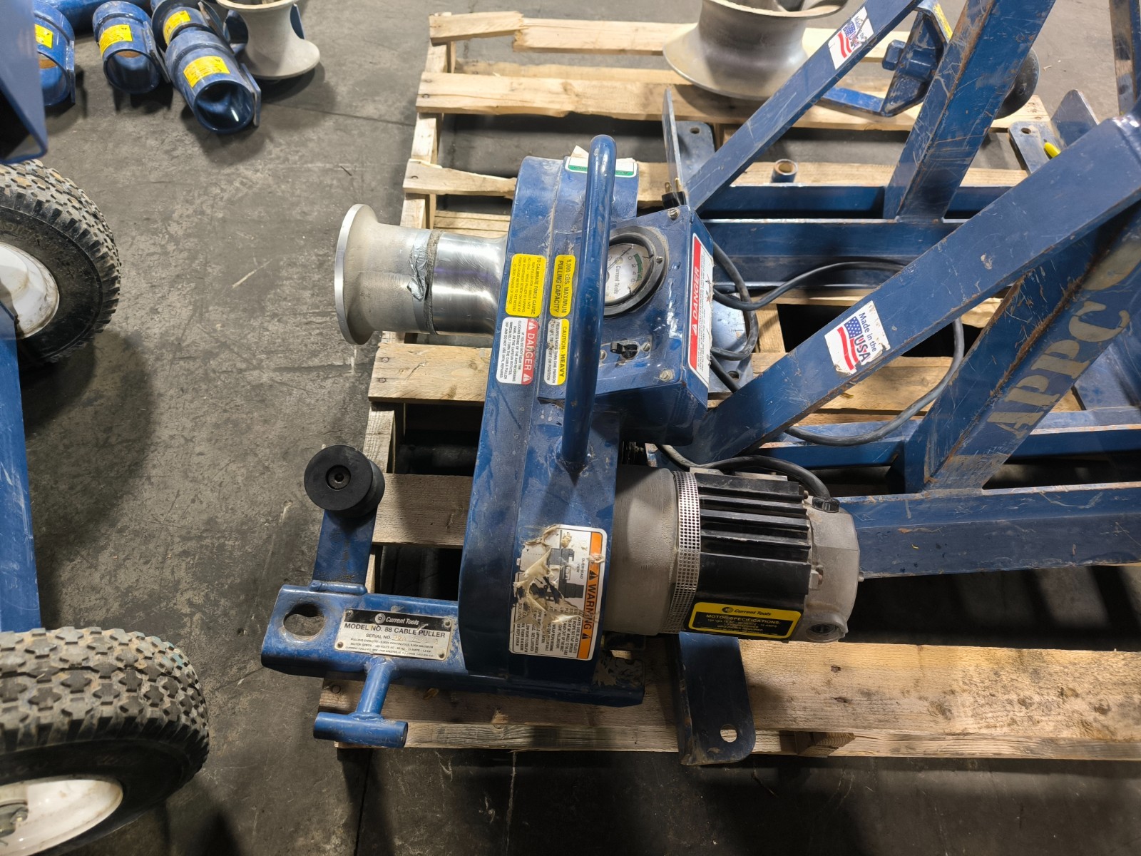 Current Tools Cable Puller System Carriage Reel Stand Coupling Accessories Blue