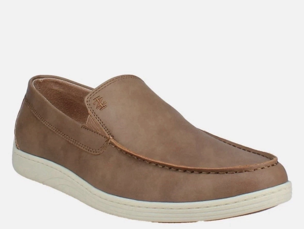 New Izod Men's Slip On Shoes Sneakers Seapoint Faux Leather Size 9 Memory Foam