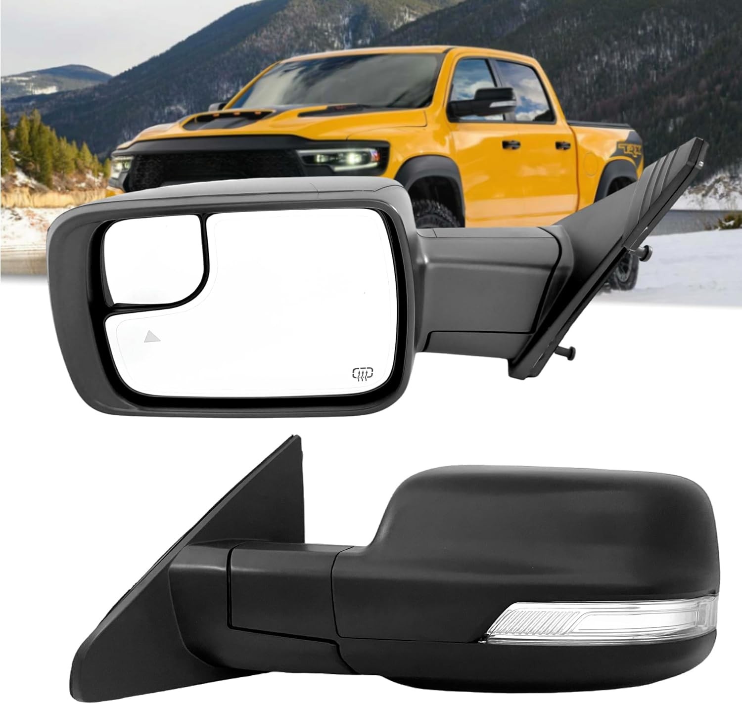 For Dodge Ram 1500 2019-2026 Left Driver Side Mirror Heated Signal Blind Spot