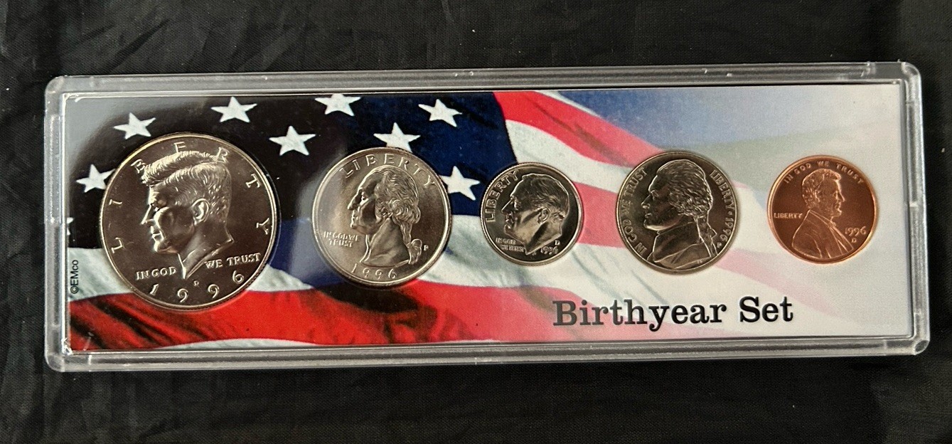 1996 Birth Year Set 5 Bright Uncirculated Coins FREE SHIPPING