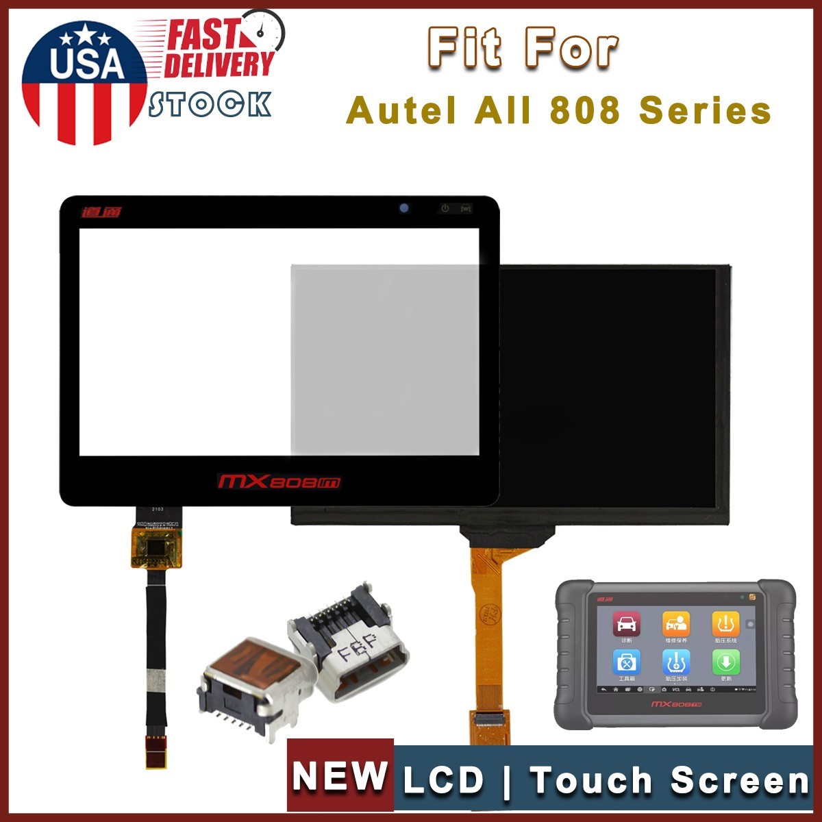 LCD Display Touch Screen Digitizer For Autel 808 Series Maxicom MK808TS MaxiDAS