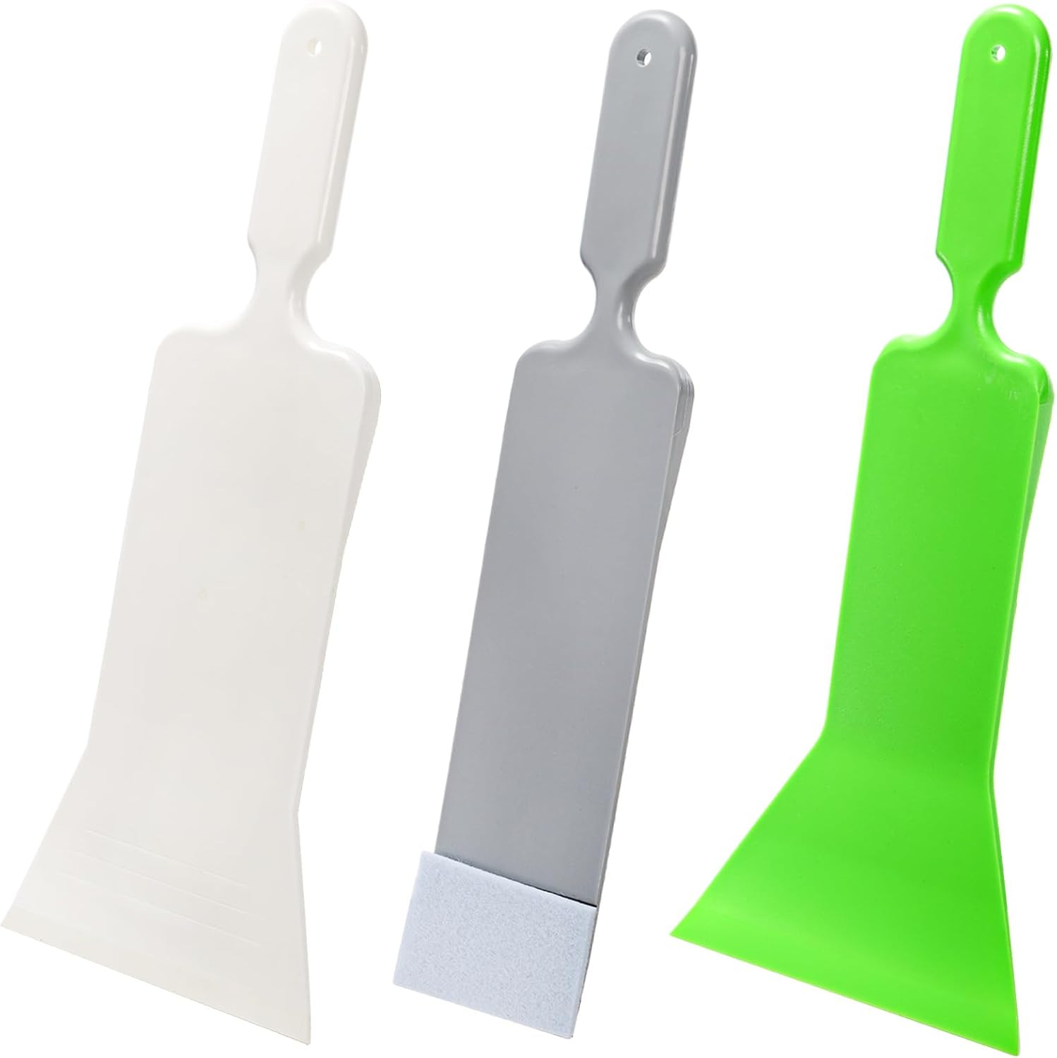 3 Pieces Window Tint Tools, Long Handle Auto Bulldozer Squeegee Scrubber Padd...