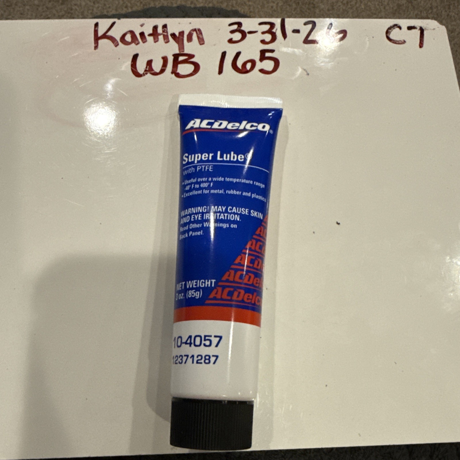 GM 12371287 Lubricant, Synthetic Super, Lube Ptfe Tube Acdelco 3Oz