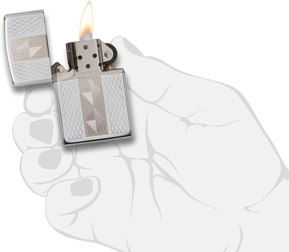 Zippo 29424 Diamond Grill High Polish Chrome