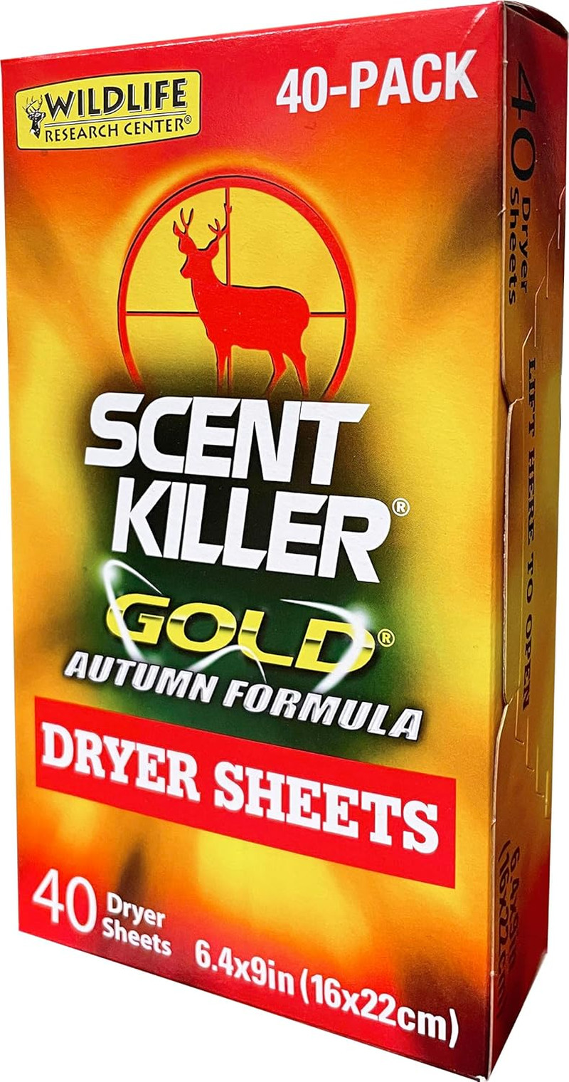 Wildlife Research Scent Killer Gold Autumn Formula Dryer Sheets for Hunting, Pac
