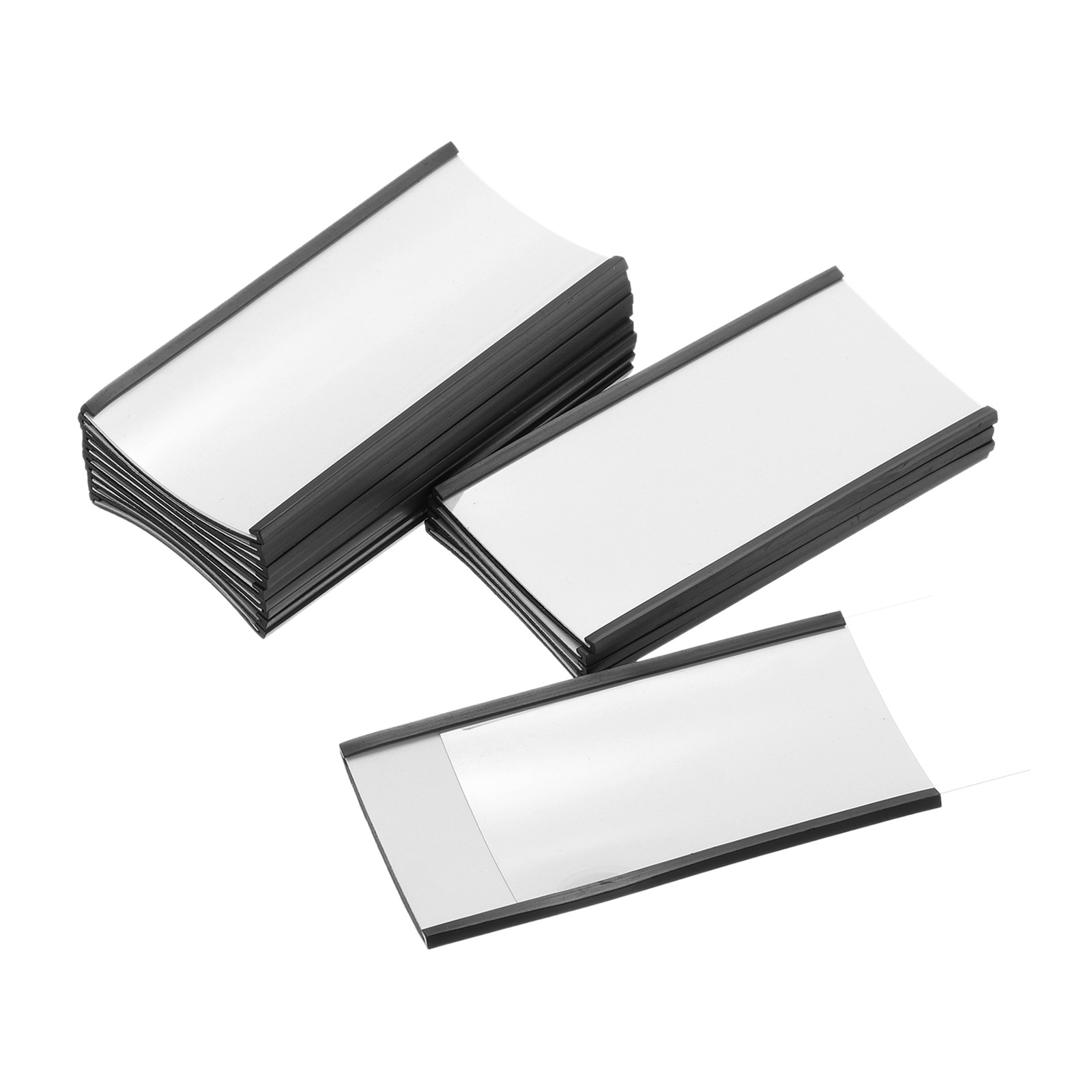 Label Holders 4" x 2" C Channel Rubber Magnetic for Shelves Organize 25Pack