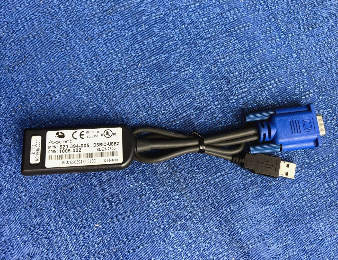 Avocent DSRIQ-USB2 Interface Console Cable Adapter Pod 520-394-005