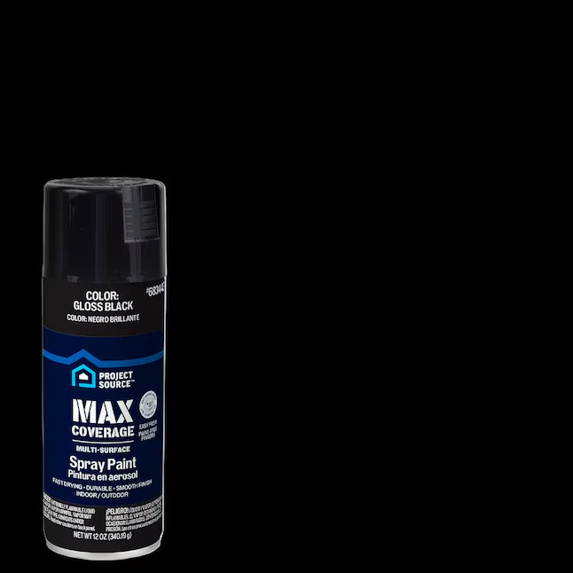 Project Source Gloss Black Oil-based Spray paint ( NET WT. 12-oz )