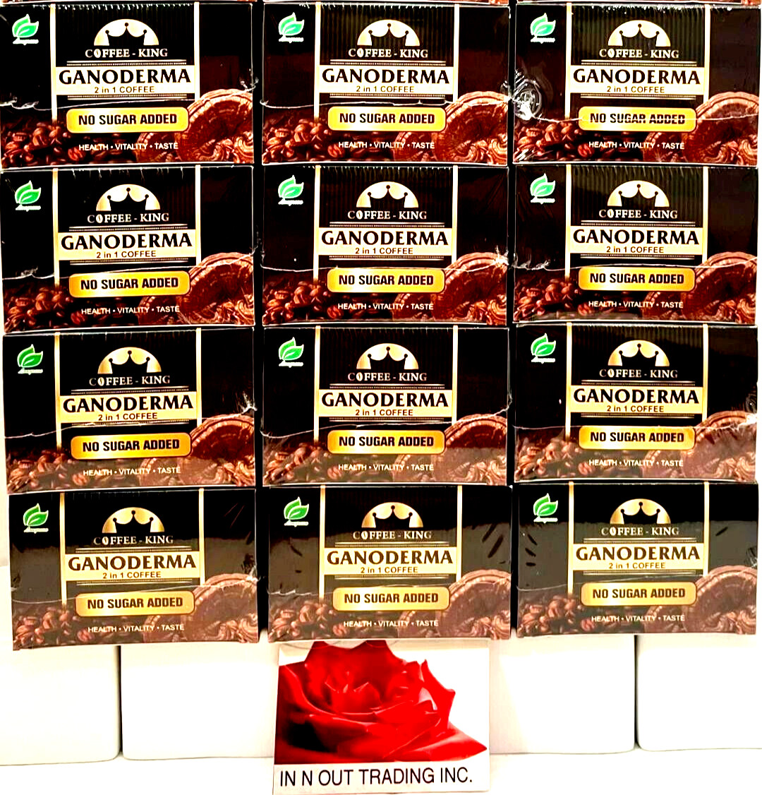 Longreen Coffee King 2-In-1 Ganoderma, Mushroom,Reishi 30 Sachets (Pack of 12)
