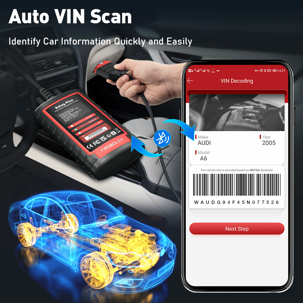 KINGBOLEN Ediag Plus OBD2 Scanner Car Diagnostic Tool ECU Coding as Thinkdiag 2