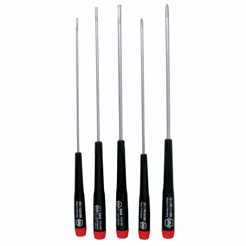 Wiha Precision Long Slotted/Phillips Screwdrivers 5 Piece Set (26192)