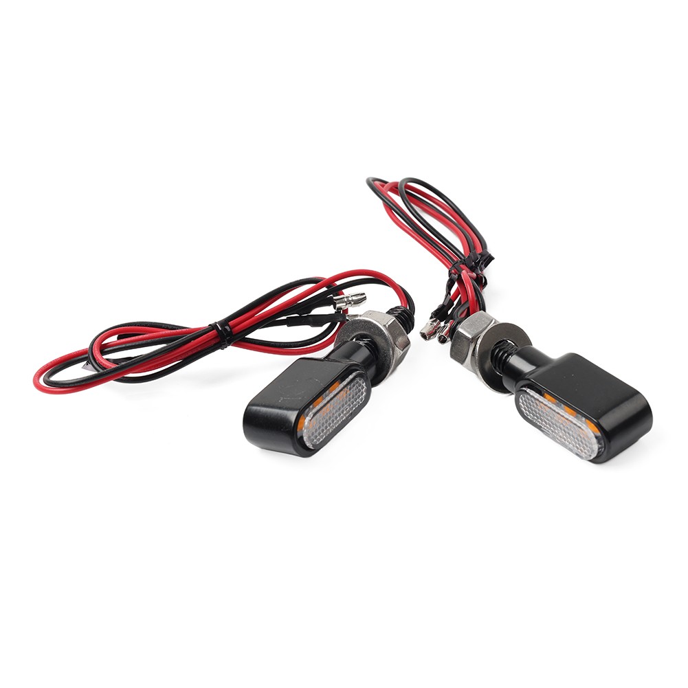 Motorcycle Turn Signal Mini Blinker Indicator Light Amber Black&Clear Universal