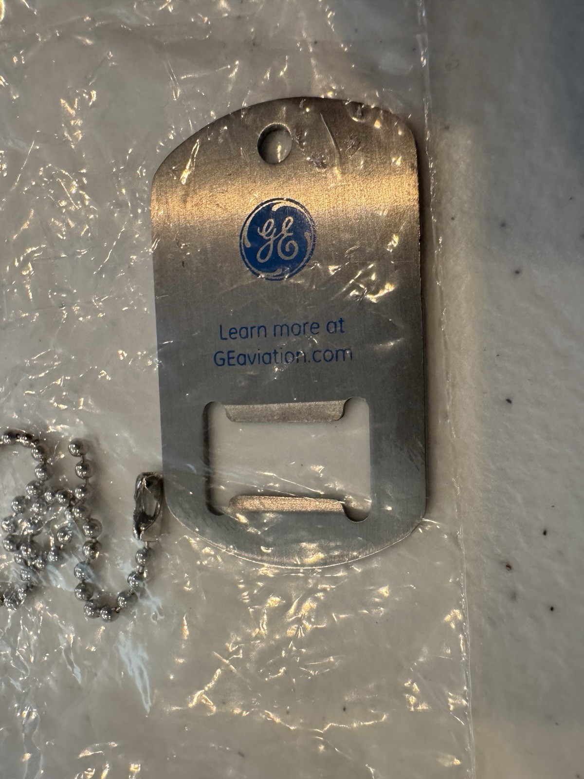 GE Aviation , soda pop, Key Chain, bottle opener. Small.