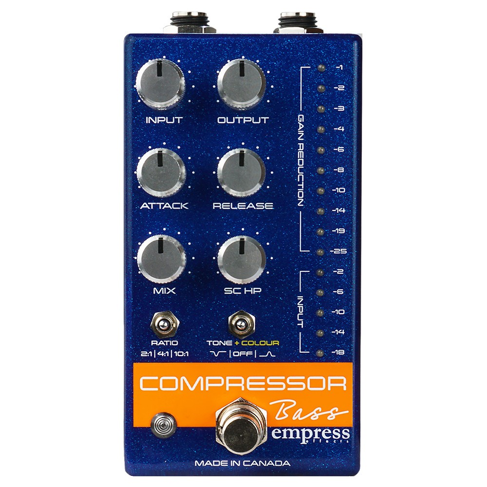 Empress Bass Compressor Bass Effects Pedal, Blue Sparkle