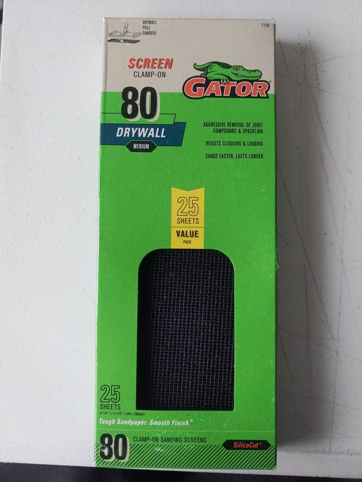 Gator 80 Grit Drywall Sanding Screen 25 Pack 11.25in X 4.25in- Pole Sander