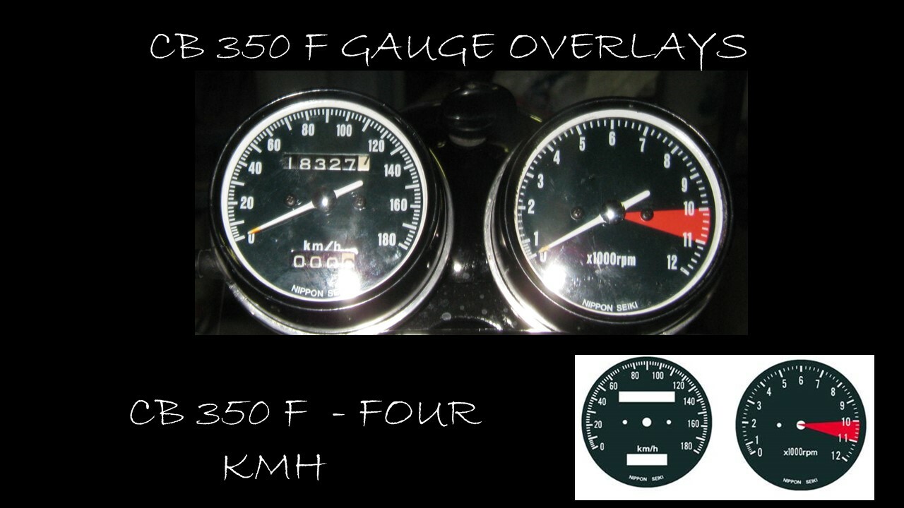 Honda CB350 F CB 350 F Four SS Super Sport Speedometer Gauge Clock Overlay Decal