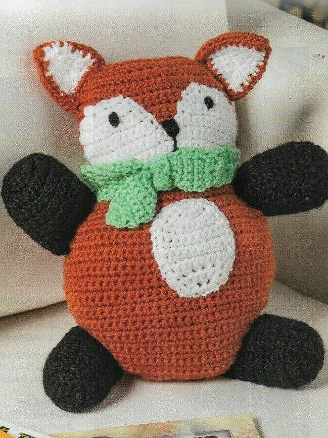 FRIENDLY FOX 13" STUFF ANIMAL TOY CROCHET PATTERN INSTRUCTIONS