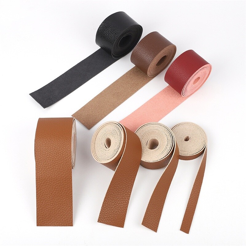 PU Litchi Leather Strap Strip Accessories for DIY Bag Strap Crafts 2M