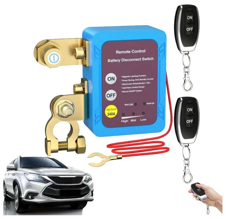 Battery Disconnect Switch, Remote Control Battery Kill Switch Car Anti Theft New