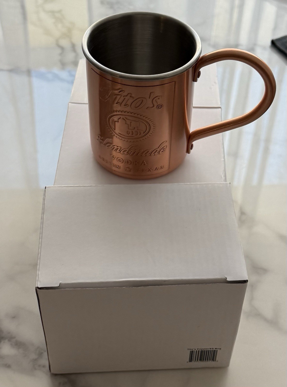 2  TITO'S Handmade Vodka 12oz Copper Moscow Mule Cups Mug  Barware. New!