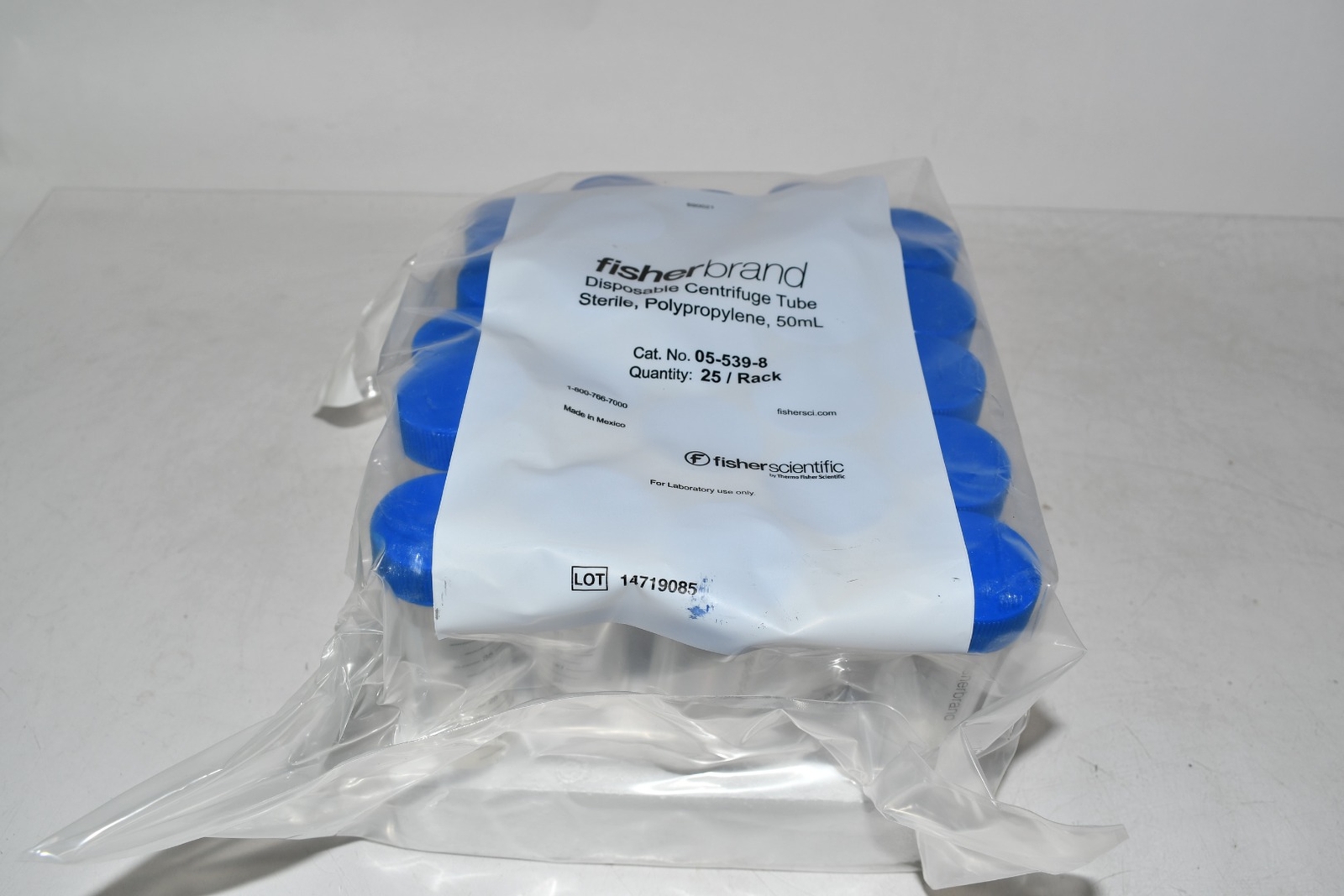 NEW Fisher Scientific 05-539-8 Centrifuge Tube 50 ml Racked Sterile 50 Tubes