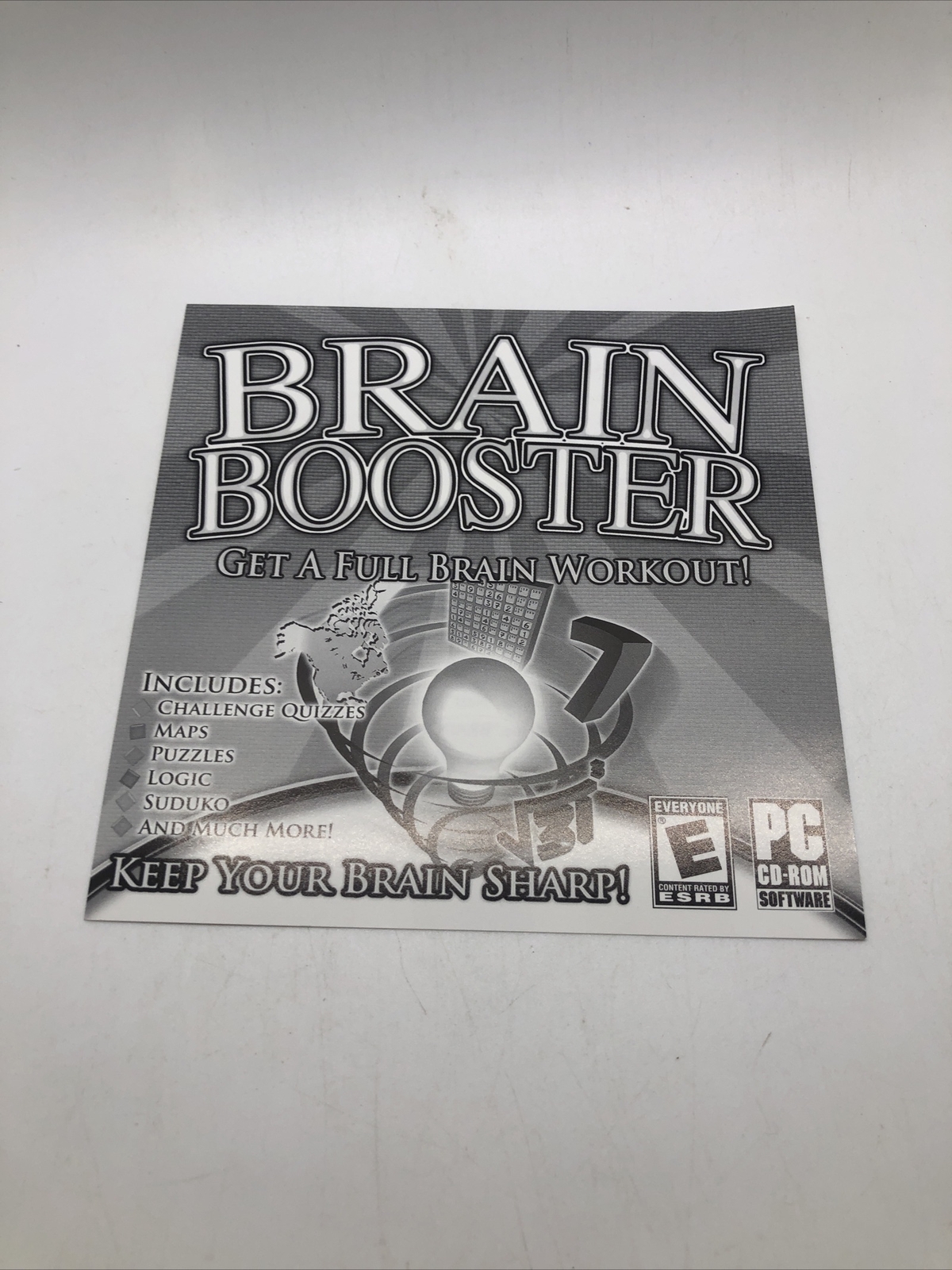 Brain Booster PC CD challenge quizzes maps puzzles logic suduko test memory game