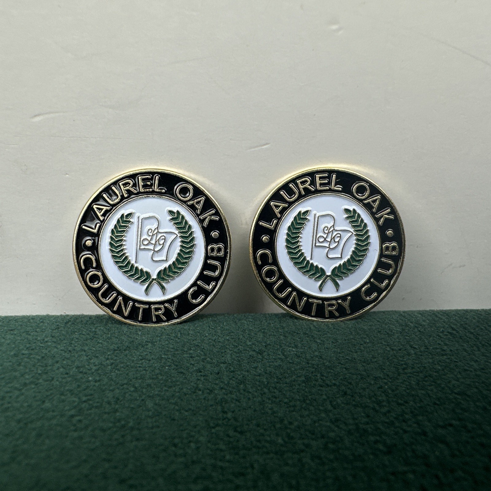 Laurel Oak Country Club 7/8" Coin Style Golf Marker - Sarasota, FL Lot Of 2