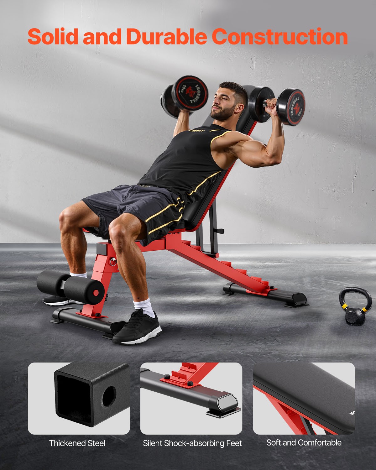 Weight Bench Sit up Bench for Home Gym Strength Training Adjustable Foldable