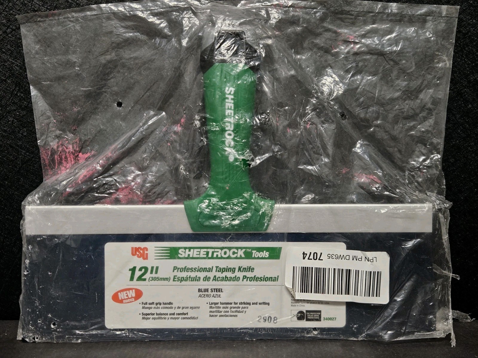 USG Sheetrock 12" Professional Taping Knife Blue Steel Matrix Grip 340027