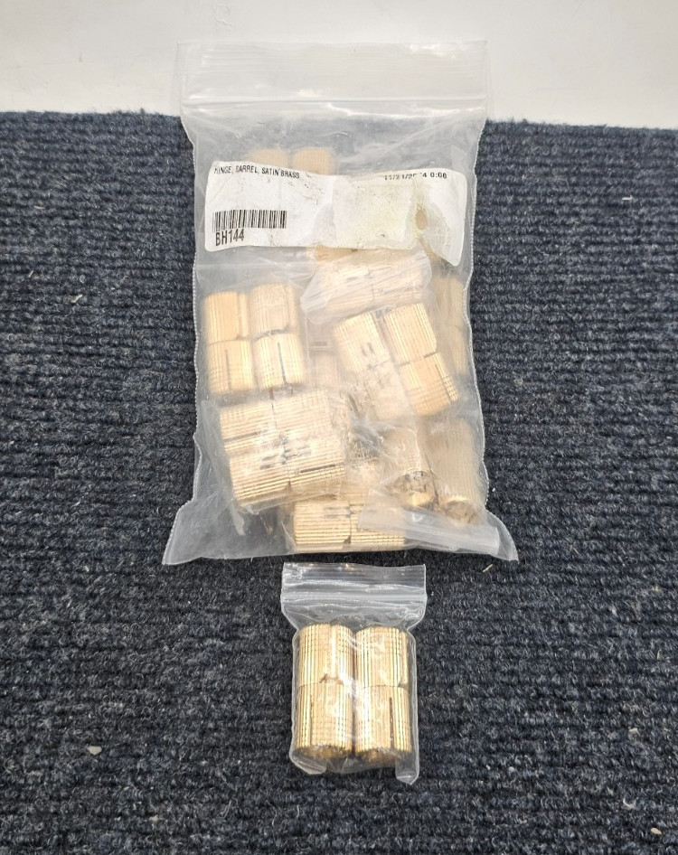 (QTY 24) BH144: Barrel Hinge Satin Brass