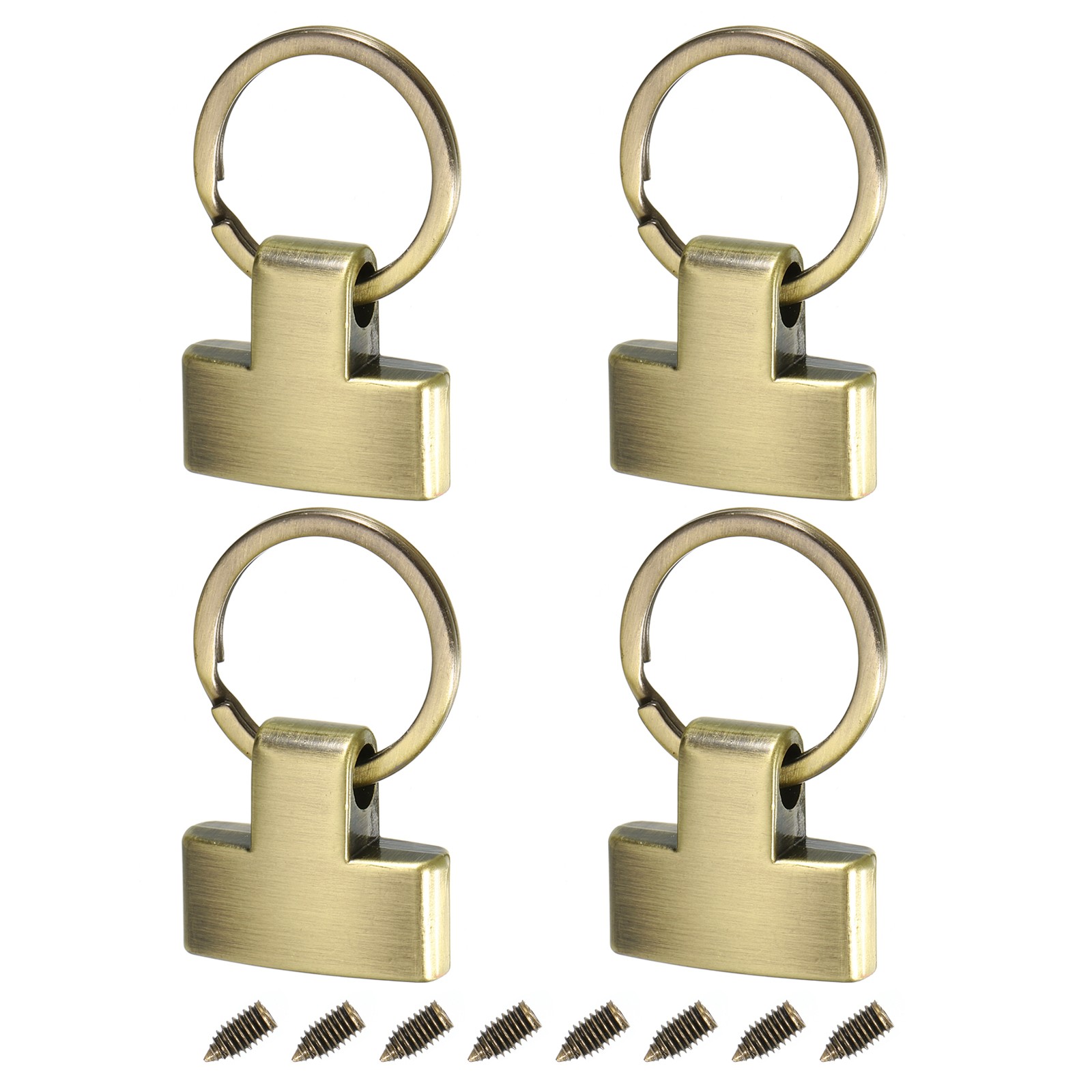 4Pack 22mm Key Fob with Keychain Ring Purse Bag 20mm Bronze Tone