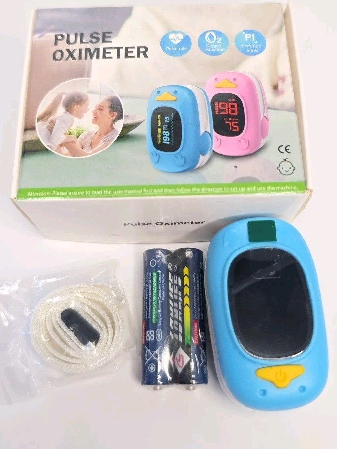 Childrens Pulse Oximeter JK550A Blood Oxygen Saturation Monitor Portable Kids