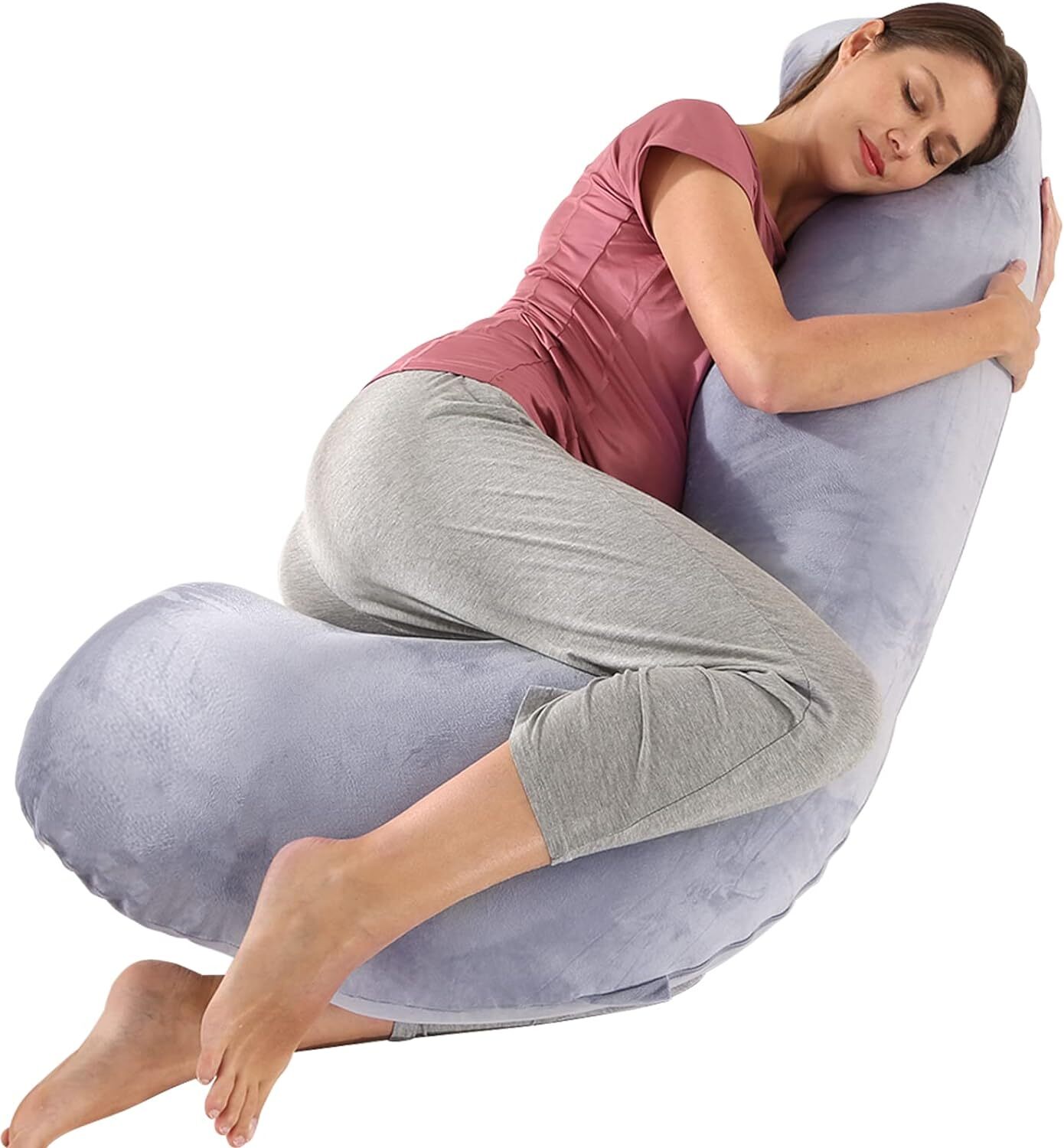 BATTOP Pregnancy Pillows for Sleeping,Pregnancy Must Haves Dark Grey