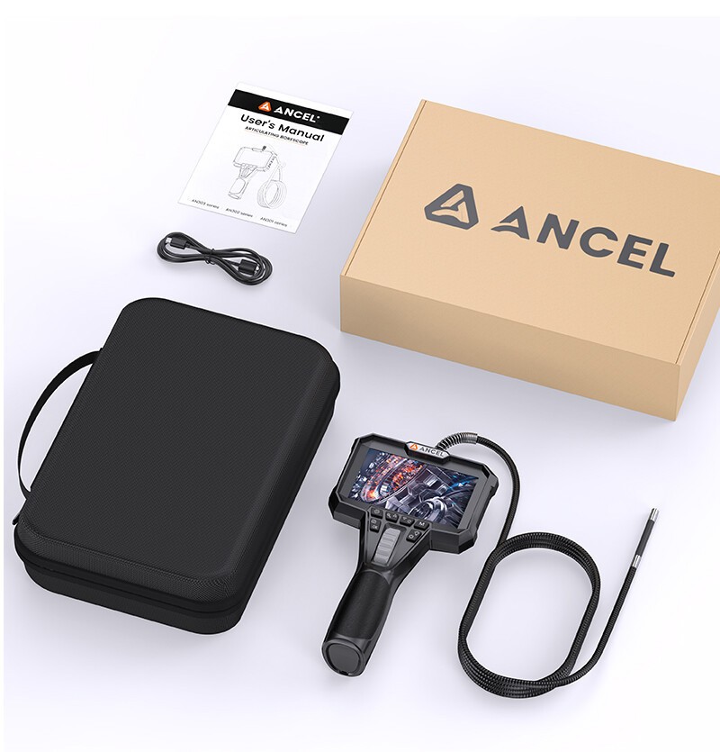 Articulating Borescope Industrial Endoscope Inspection 1080p Snake Camera 4.3"
