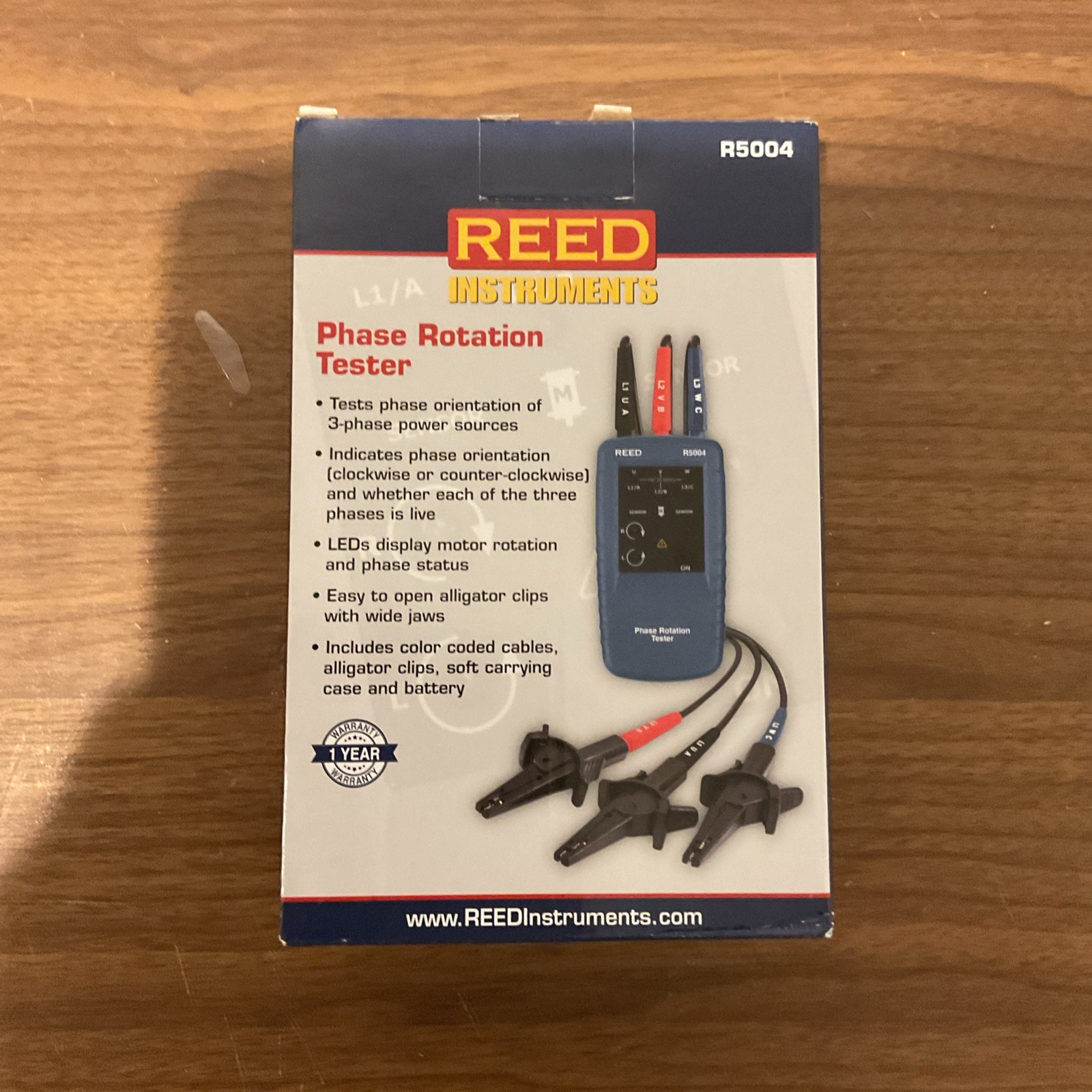 REED Instruments R5004 Phase Rotation Tester Three Phase Power Source ￼￼