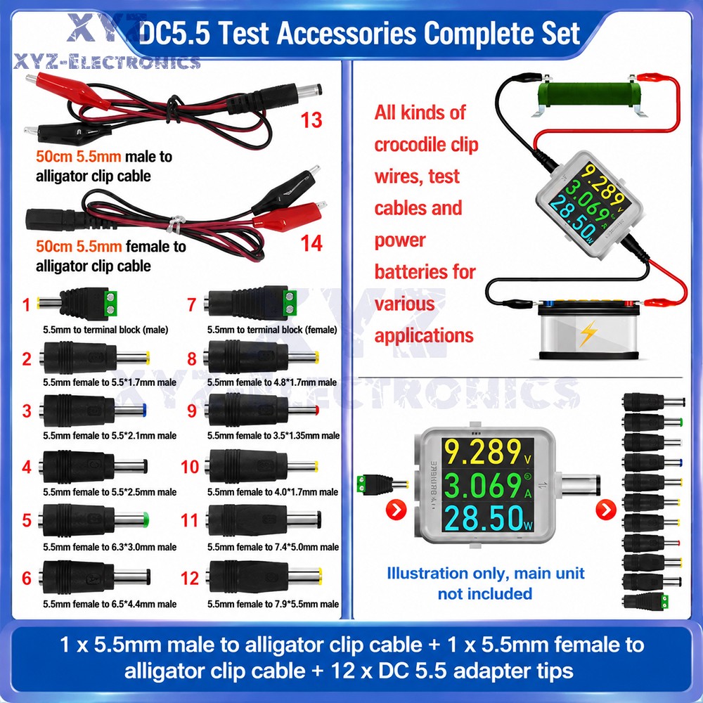 B50 DC5.5 High Precision Tester Digital Voltage Current Power Meter Multimeter
