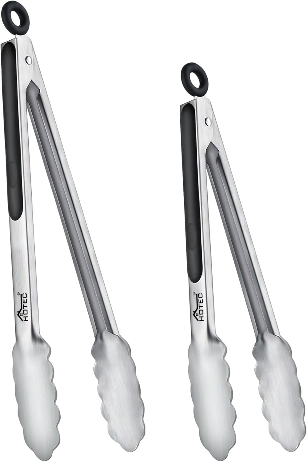 Hotec Stainl Steel Kitchen Tongs, - and, Loing Metal Food Tongs for