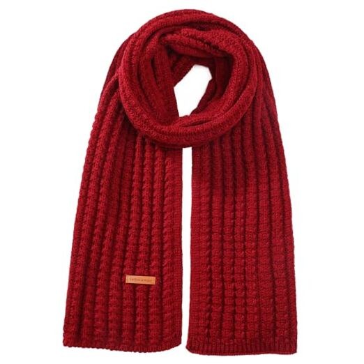 Trifabricy Scarf for Women, Soft Acrylic Winter Scarves, Womens Warm Scarf Red