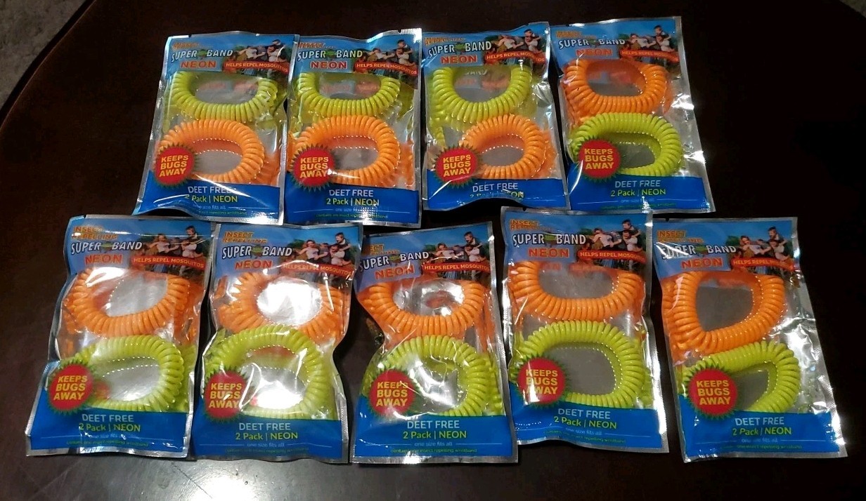 SUPERBAND Wristband Super Band Citronella, Lemongrass & Geraniol Oil (LOT OF 18)