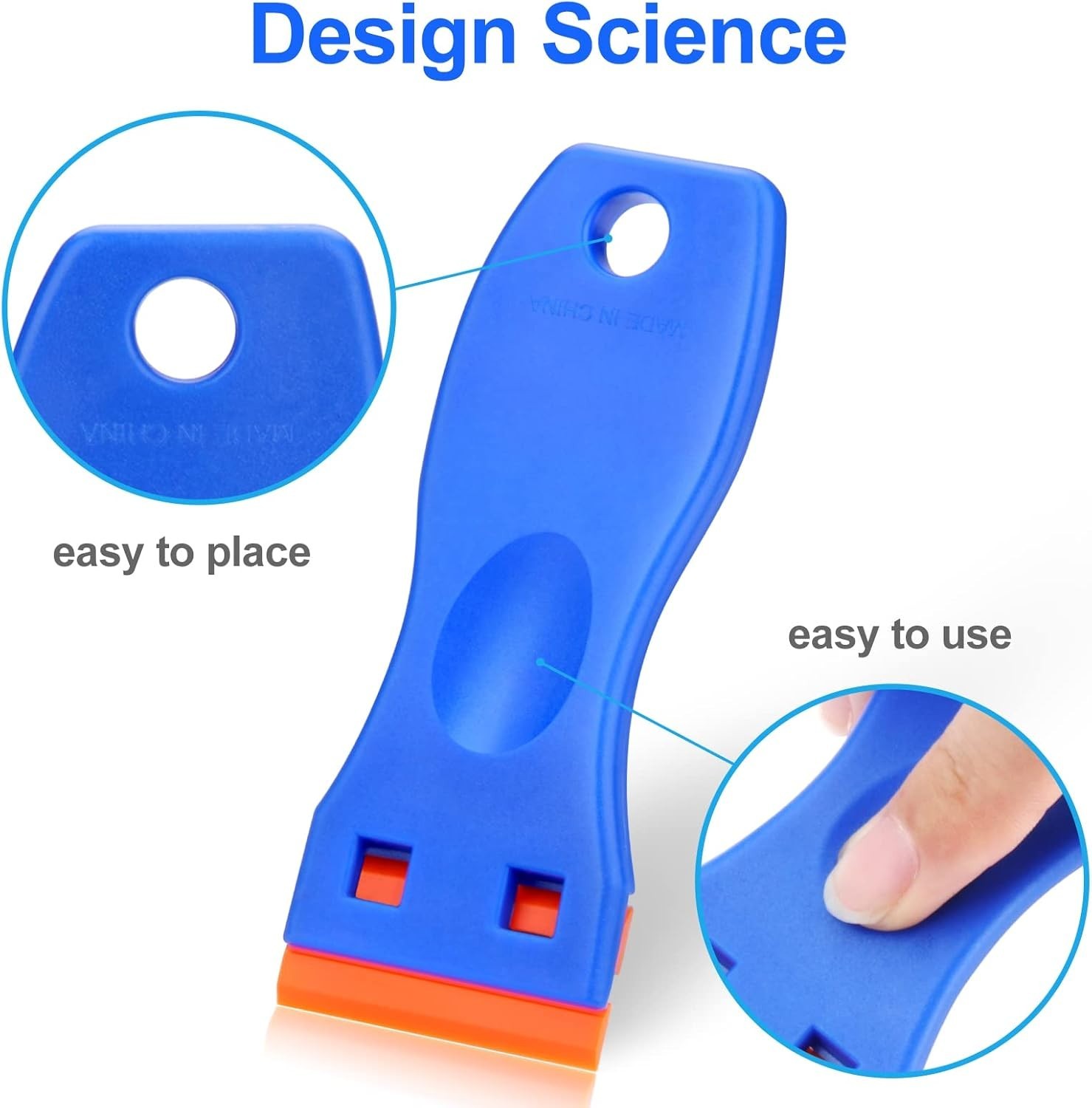 4 Pcs Plastic Razor Blade Scraper and 100 Pcs Blades, Remove Label Decal Tool St