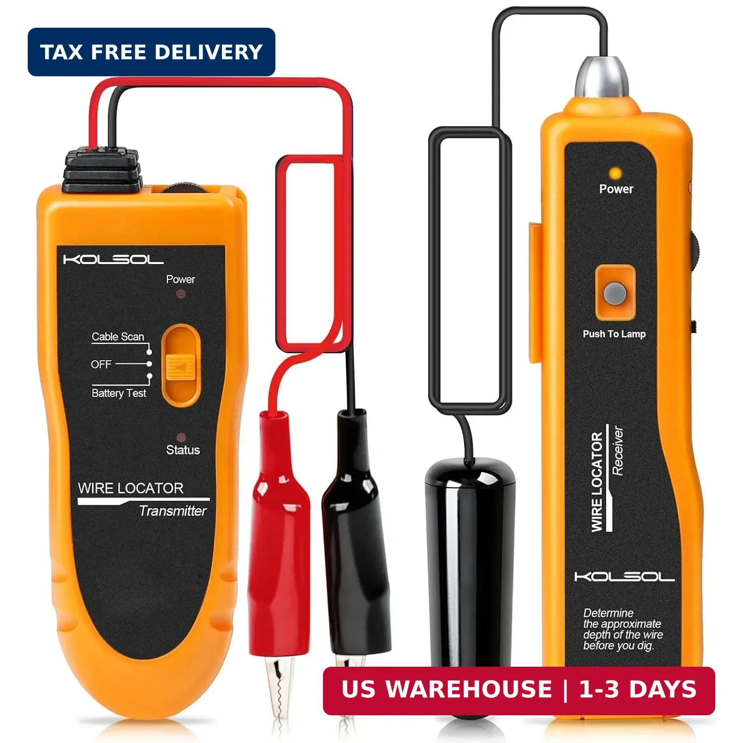 F02 Underground Cable Locator, Wire Tracer with Earphone, Cable Tester for Dog F