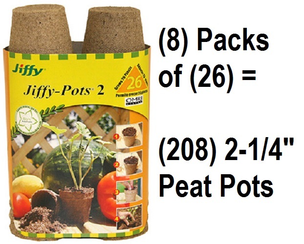 Jiffy JP226 26 ct 2-1/4" Round Seed Starting Peat Pots -8 Packs