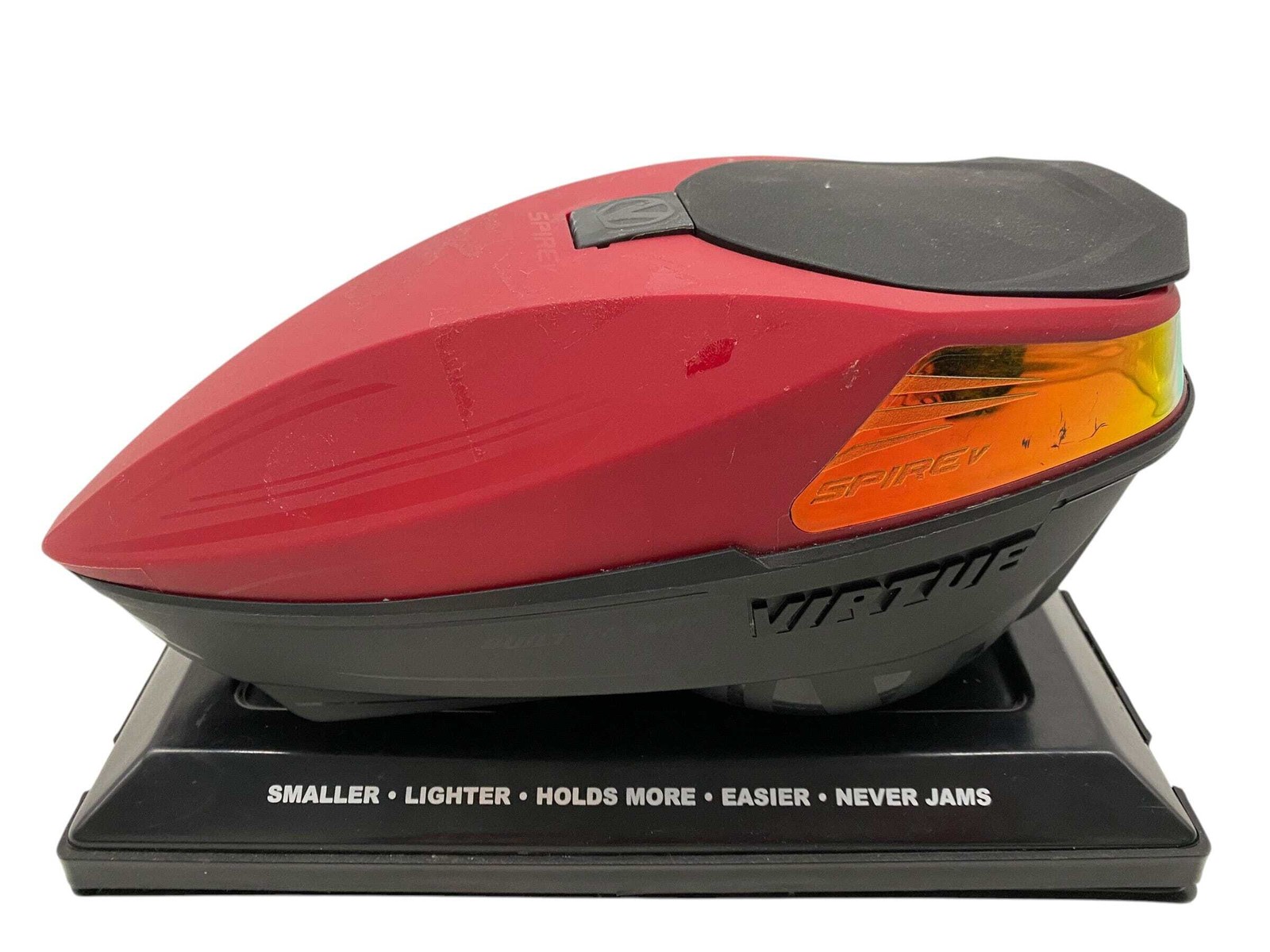 Virtue Spire 5 Black/Red Paintball Hopper Loader